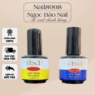  Base Top coat IBD Chính Hãng - bộ đôi liên kết gel  phủ siêu bóng bền 