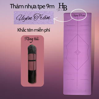  Thảm tập gym định tuyến thảm tập 2 lớp 9mm thảm tập yoga tập thể dục nhựa tpe êm ái thảm khắc tên tặng túi đựng thảm 