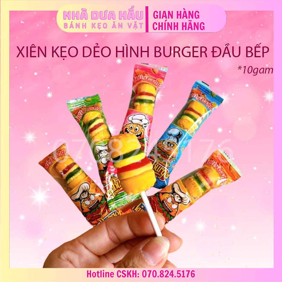 [10gam] Xiên kẹo dẻo burger ĐẦU BẾP