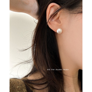 Bông tai ngọc trai thật Hàng Nhật bản đẹp bóng từng viên