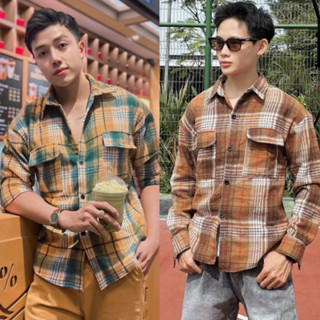  Áo Sơ Mi Khoác FLANNEL JACKET Caro Chất Vải Dày Mr Smile 99 Shop SM121 