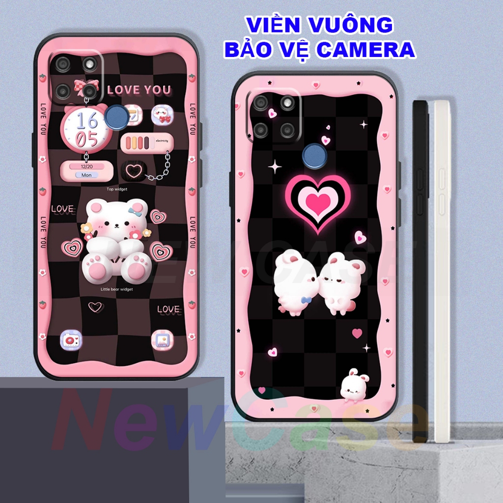 Ốp lưng Realme C12 / C25 / C15 in hình gấu cute,bò sữa 3D cute dễ thương bảo vệ điện thoại.