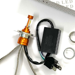 Đèn pha led 2 tim râu h4 , m5 ánh sáng cực sáng màu trắng