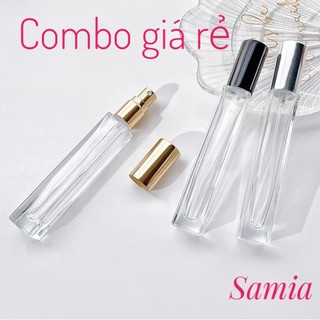 Combo 100c/ 50c/ 30c lọ chiết nước hoa trụ dài 10ml thuỷ tinh đẹp dạng xịt
