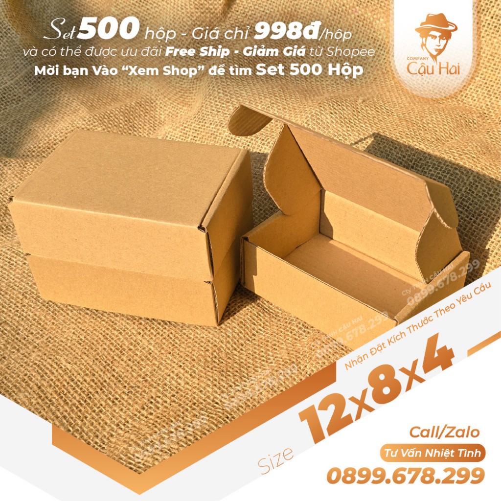 Set 50 Hộp carton 12x8x4