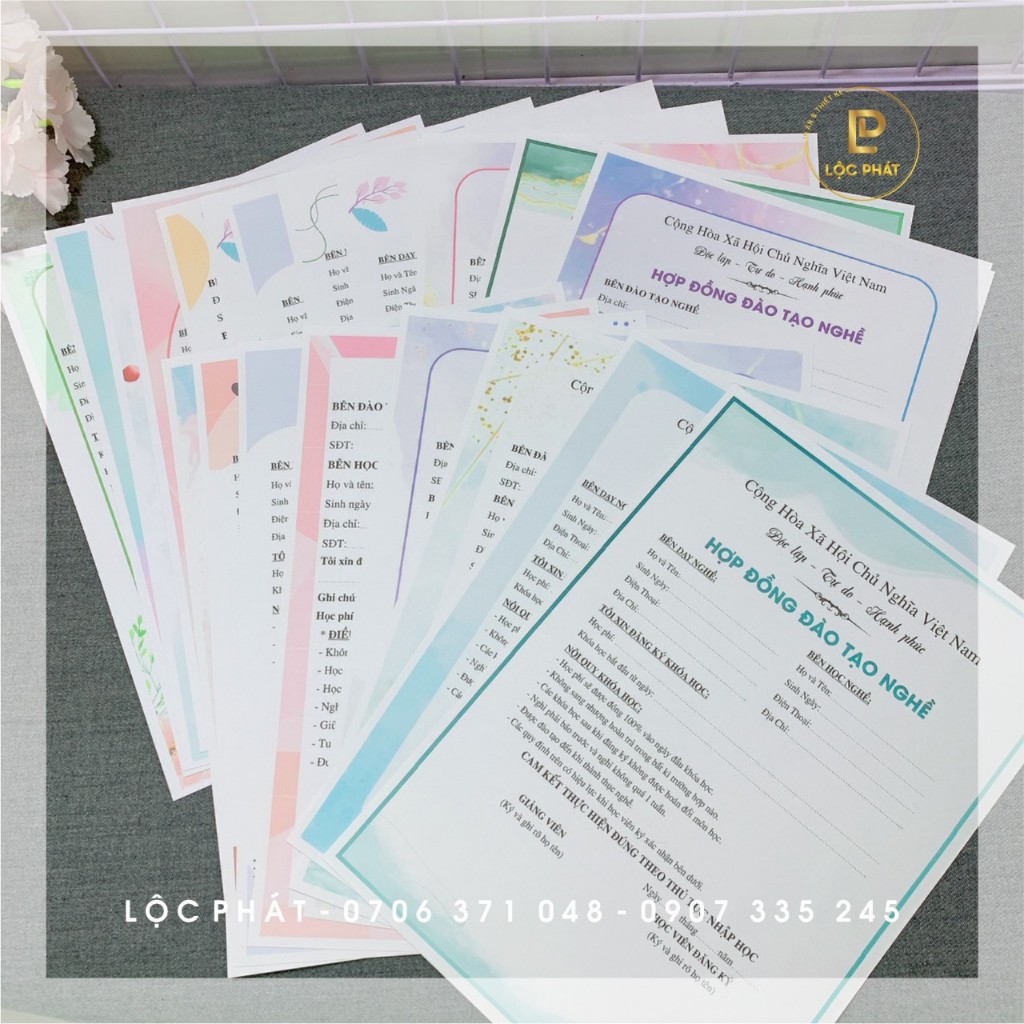 Khuyến mãi  hợp đồng Nails Spa siêu xinh giấy 180gsm kích thước A4 Viết mực lên được
