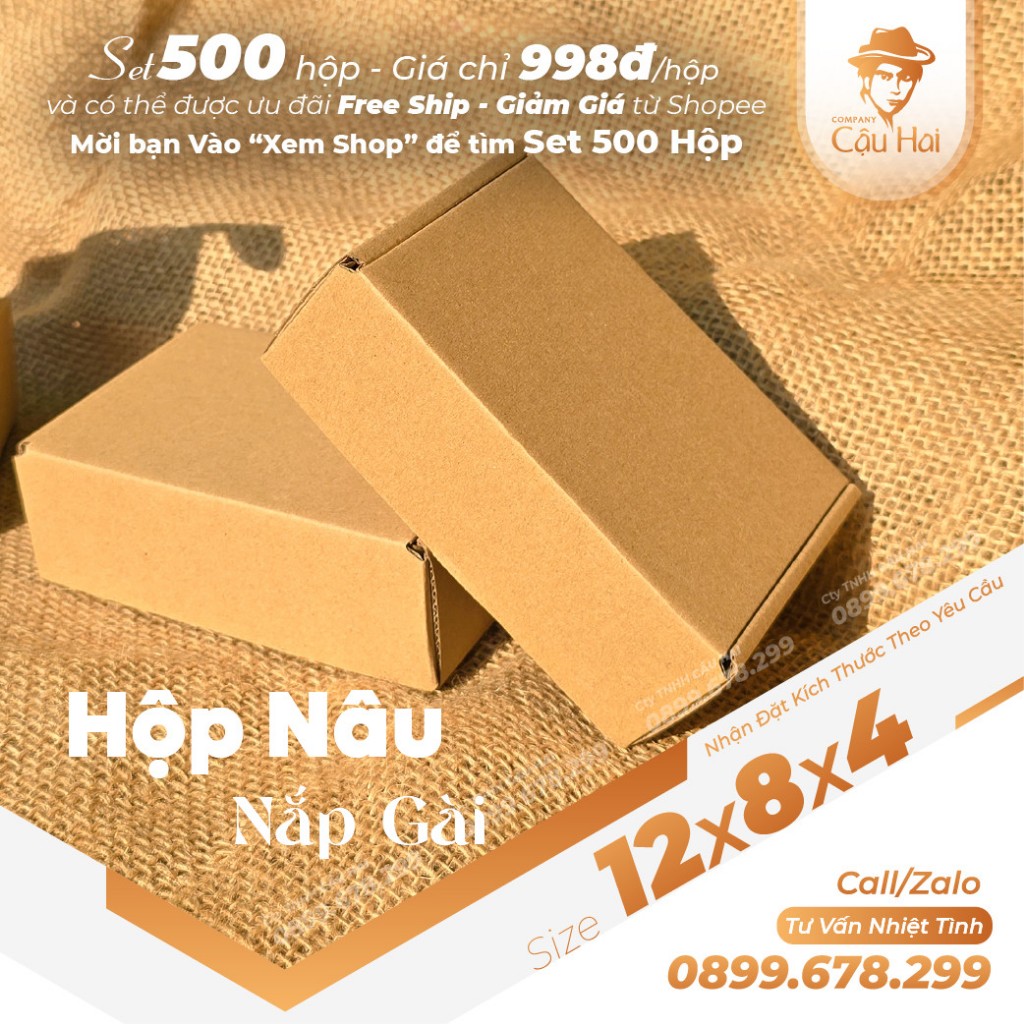 Set 50 Hộp carton 12x8x4