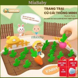 Đồ Chơi Nhổ Cà Rốt Nông Trại Cho Bé Phân Biệt Màu Sắc, Ghi Nhớ Montessori, Cân Toán Học Thỏ