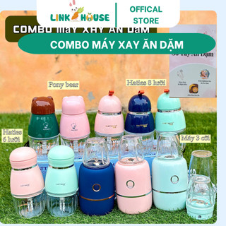 Máy Xay Cầm Tay Đa Năng Haties, Pony Bear, Máy Xay 3 Cối Xay Đồ Ăn Dặm Cho Bé