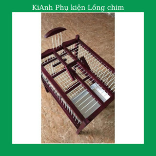 B2- Lồng tắm chim chào mào, chích choè, hoạ mi phun sơn đỏ đẹp dễ sử dụng PK VAC