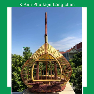 Lồng cu gáy Bamboo lồng nuôi chim cu gáy quả đào đẹp chất liệu cao cấp