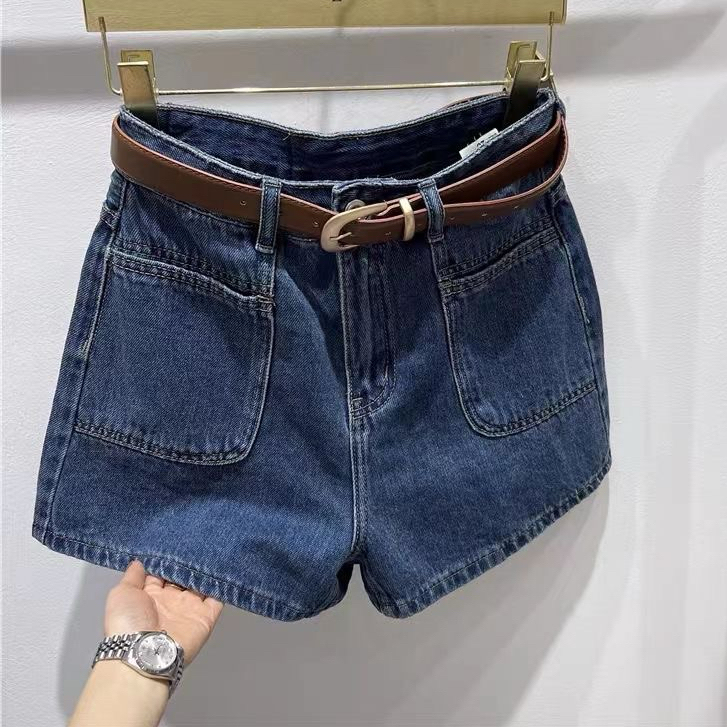 Quần jean short nữ lưng cao phối túi trước phong cách hàn quốc Tuhavu Room Q45