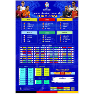 Lịch thi đấu Euro 2024 - Theo giờ Việt Nam - THBooks - Khổ 53x79cm