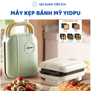 Máy Kẹp Bánh Mì Sandwich YIDPU - Máy Nướng Bánh Mì, Máy Làm Bánh Mini Đa Năng Tiện Dụng Công Suất 600W