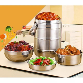 Cặp lồng Inox giữ nhiệt 3 ngăn nắp bát 1,4L vs 2L hàng cao cấp