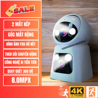 Camera wifi yoosee 2 mắt 5.0mpx/ 8.0mpx - góc rộng - quay quét 360