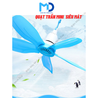 Quạt trần mini treo trần, quạt đuổi ruồi, đuổi muỗi, có 2 màu xanh, hồng quạt mát siêu êm tiết kiệm điện (quạt màn treo