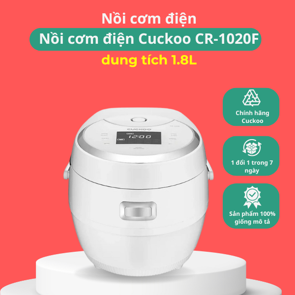 [Chính Hãng] Nồi cơm điện Cuckoo CR-1020F dung tích 1.8L