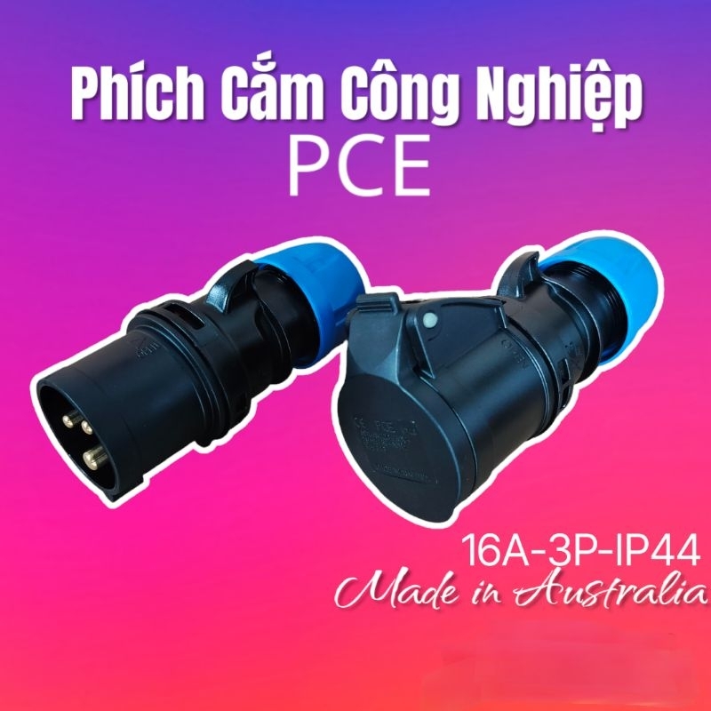 Phích Cắm Đực Ổ Cắm Cái Công Nghiệp PCE 1 Pha 3 Chấu 3 Chân Cắm 16A  Panasonic dùng công trình nhà x