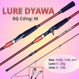 Bộ Cần Lure Ngang Da Đỏ DYAWA Kèm Máy Ngang Cối Kim Loại Tặng Kèm Cuộn Dù SW100m - QĐ