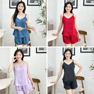 Set đồ bộ nữ lụa mặc nhà , đồ ngủ 2 dây chất Latin cao cấp siêu mát DĐ5 - Her Sleepwear