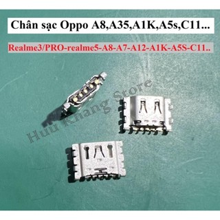 (Set 5c) Chân sạc Oppo A8, A35, A1k, A5s, C11, Realme3,/Pro, Realme5, A7, A12...
