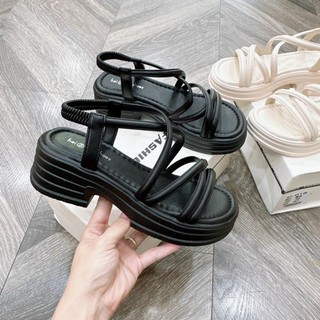 Sandal nữ đế bánh mì 5 phân quai chun sau hàng Quảng Châu