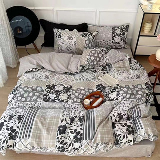 Set Chăn Ga Gối Cotton Living Hàng Nhập Khẩu Cao Cấp 4 Món Lá Trùm Thanh Mát Mùa hè