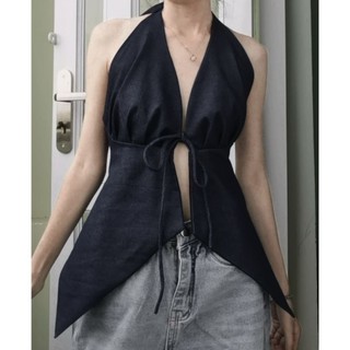 áo yếm linen cột dây hở lưng ( có may theo số đo)