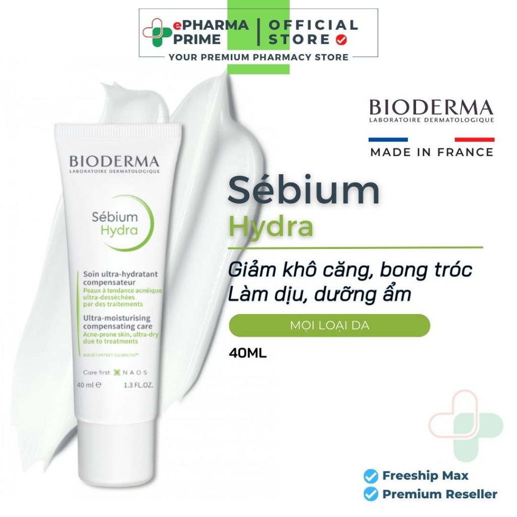 Kem Dưỡng Ẩm Bioderma Sebium Hydra Dành Cho Da Mụn Nặng 40ml
