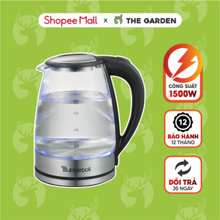 Ấm Siêu Tốc THE GARDEN BUBBLEBOIL Thủy Tinh Cao CấpCông Suất 1500w Dung tích 2 Lít