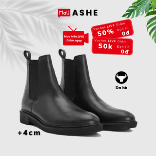 Giày bốt nam ASHE form Chelsea boot, làm từ da bò, tăng chiều cao 4cm