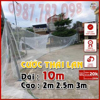 Lưới vét cá dài 10m cao 2m 2.5m 3m - quét cá - kéo cá, tôm, tép, cua hàng cao cấp + cước thái lan + phao tông + chì nặng