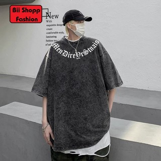 Áo thun Loang Chữ cổ Mendi unisex Local brand - Áo phông Cổ tròn wash đen Ullzang tay lỡ nam nữ Cotton. Menswear