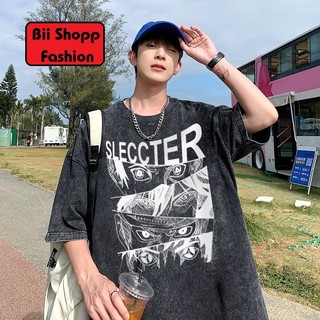 Áo thun Loang Hình Mắt SLECC unisex Local brand - Áo phông Cổ tròn wash đen Ullzang tay lỡ nam nữ Cotton. Menswear.