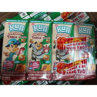 Combo 4 lốc sữa Kun có thạch vị socola và vị cam 170 ml