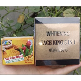 [FreeshipMAX]Cobom cao tinh nghệ và kem face king in51 loại bỏ mụn thâm nám tàn nhang