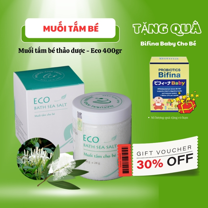 Muối Tắm Bé Eco 400gr  HTX SINH DƯỢC  Muối Tắm Bé Thảo Dược Eco 400gr