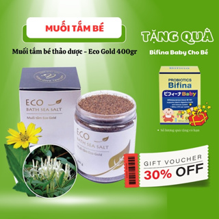 Muối tắm thảo dược Eco Gold 400g [ HTX SINH DƯỢC ] Muối tắm bé Eco Gold 400gr cao cấp