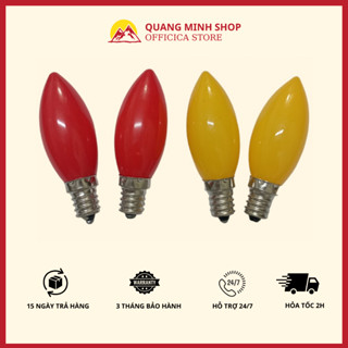 Bóng đèn led quả nhót , bóng trái ớt để ban thần tài bóng mầu vàng, mầu đỏ (1 cặp)