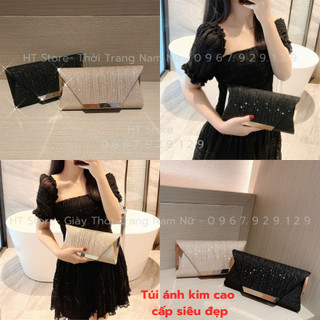Túi Clutch Nữ Cầm Tay Sang Trọng Đi Dự Tiệc Cưới Bling Bling ,Ví Bóp Tiểu Thư Kim Sa Thời Trang Đính Đá HT Store