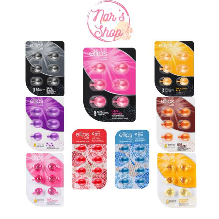 Vỉ 6 Viên Tinh Dầu Dưỡng Tóc Ellips Vitamin Ellips Hair Vitamin Phục Hồi Hư Tổn Dưỡng Tóc Óng Mềm