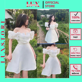 váy trắng tay bồng