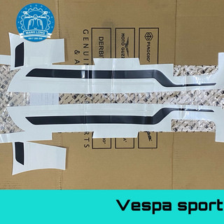 Bộ tem trang trí Vespa sprint, Vespa primavera sport màu trắng đen 2H0052110002A