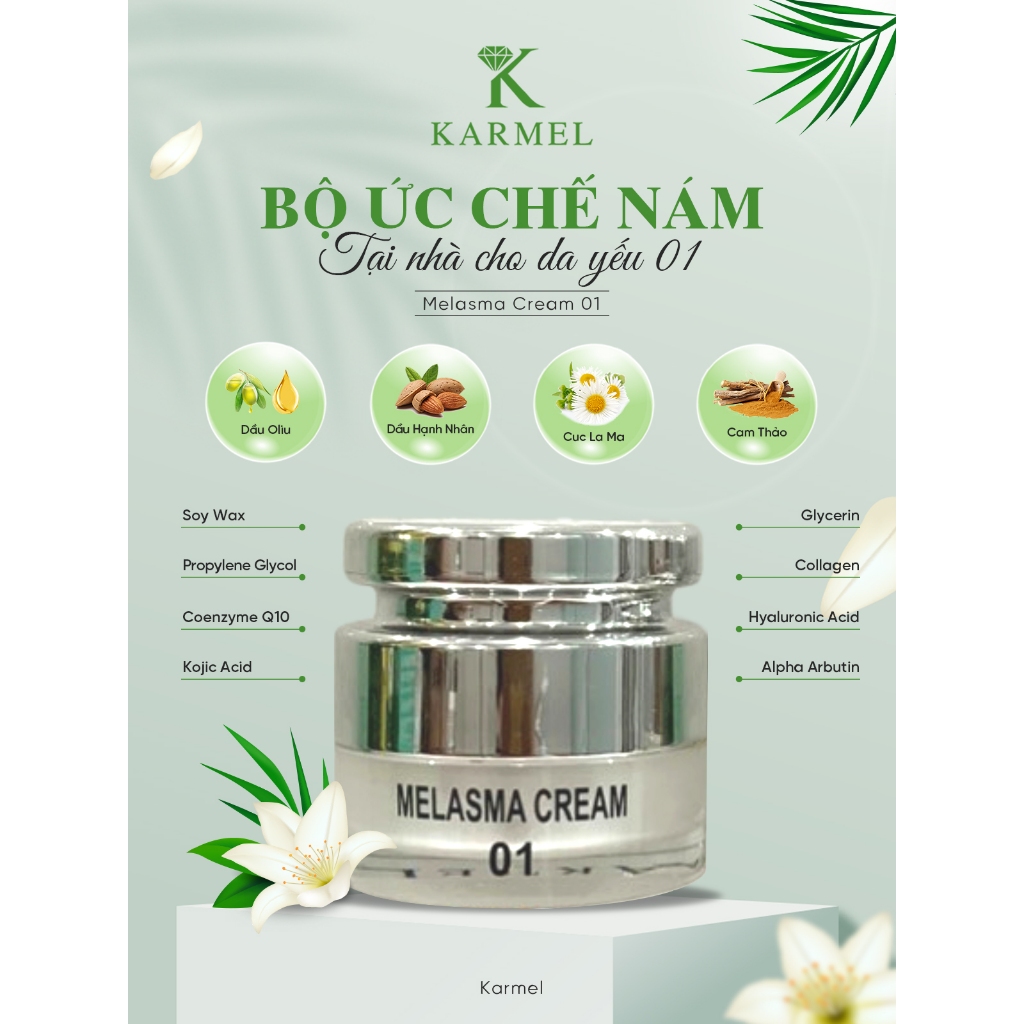 Kem Ức Chế Nám Tại Nhà Cho Da Yếu Karmel Melasma Cream 01 15g