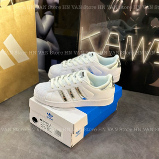 Giày Thể Thao Adidas Superstar Trắng Sọc Bạc, Giày Adidas Superstar White / Silver