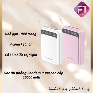 Sạc Dự Phòng Sendem P300,  F1 STORE Hàng Chuẩn Chính Hãng Dung Lượng 10000mAh, Nhỏ Gọn Thời Trang