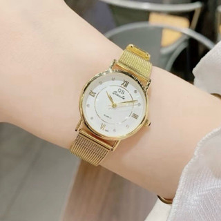 Đồng hồ đeo tay nữ QB dây da chính hãng đẹp thời trang chống nước