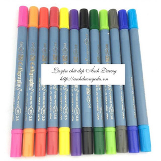 Bút luyện chữ đẹp Bút Gothic Zig Calligraphy II 12 màu 1 đầu 3.5 1 đầu 2.0 nhiều màu