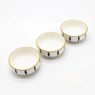Chén sứ đựng gia vị, bát đựng nước chấm sọc xanh đơn giản sang trọng cho gia đình.